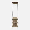 Mobile d'ingresso in metallo e legno con barra di sospensione, 3 livelli
