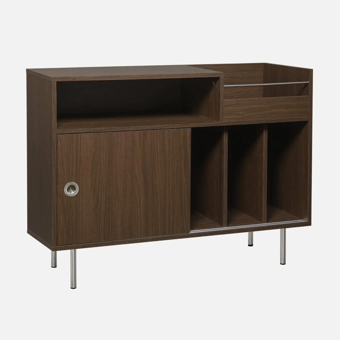 Mobile per vinili vintage decorazione legno e acciaio inossidabile, 100cm