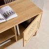 Mobile TV decorazione legno e canna 2 ante 140cm