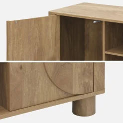 Mobile TV esotico effetto legno di mango 2 ante reversibili, 155cm