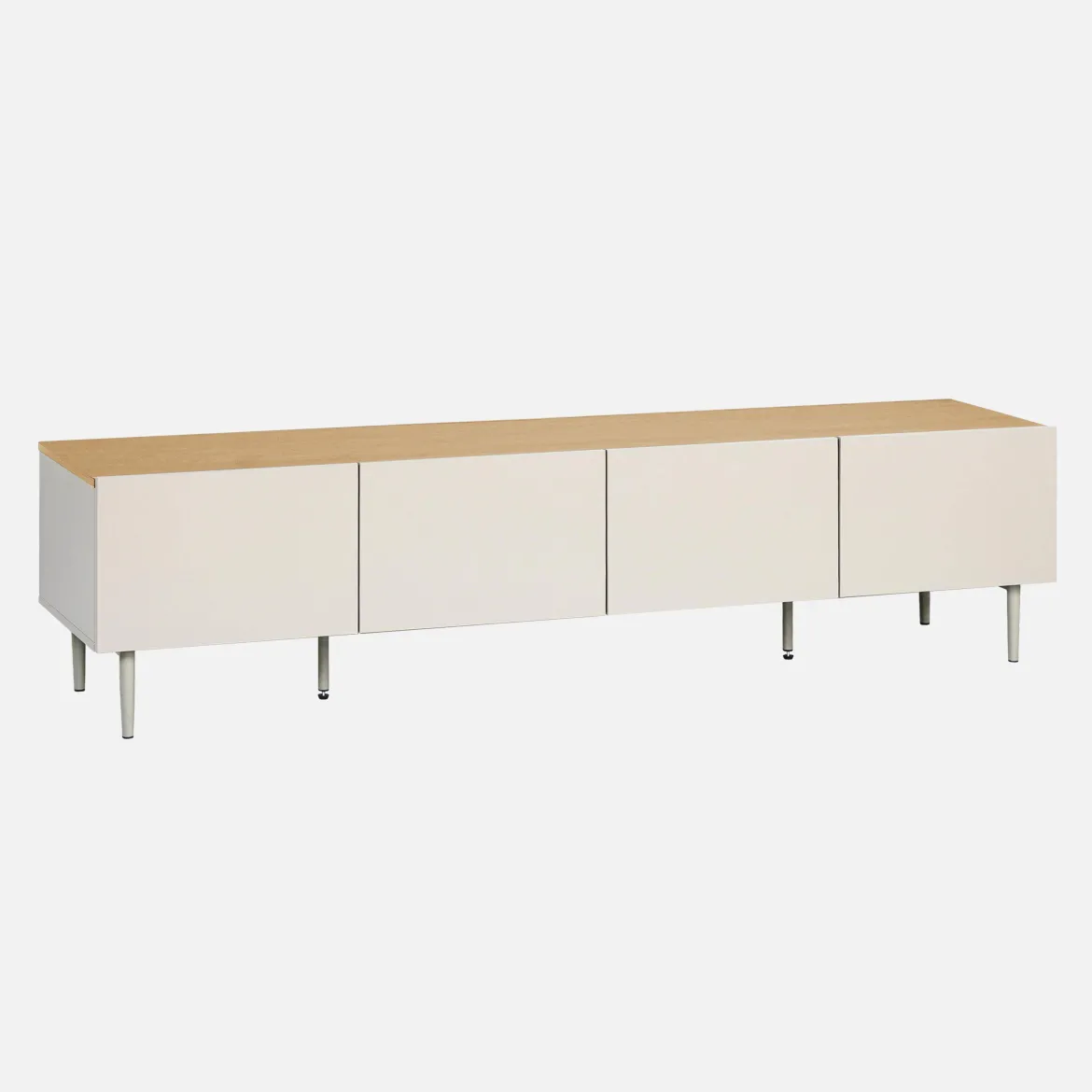 Mobile TV in metallo e decorazione in legno 4 ante, 180cm