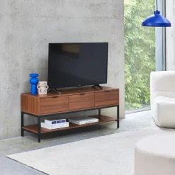 Mobile TV in noce con 3 cassetti, 130cm
