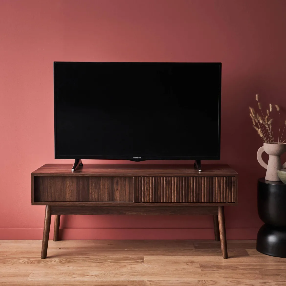 Mobile TV scandinavo a 2 ante effetto legno, 115cm