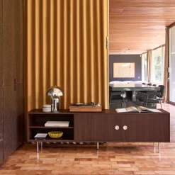 Mobile TV vintage in legno e acciaio inossidabile 2 ante, 180cm