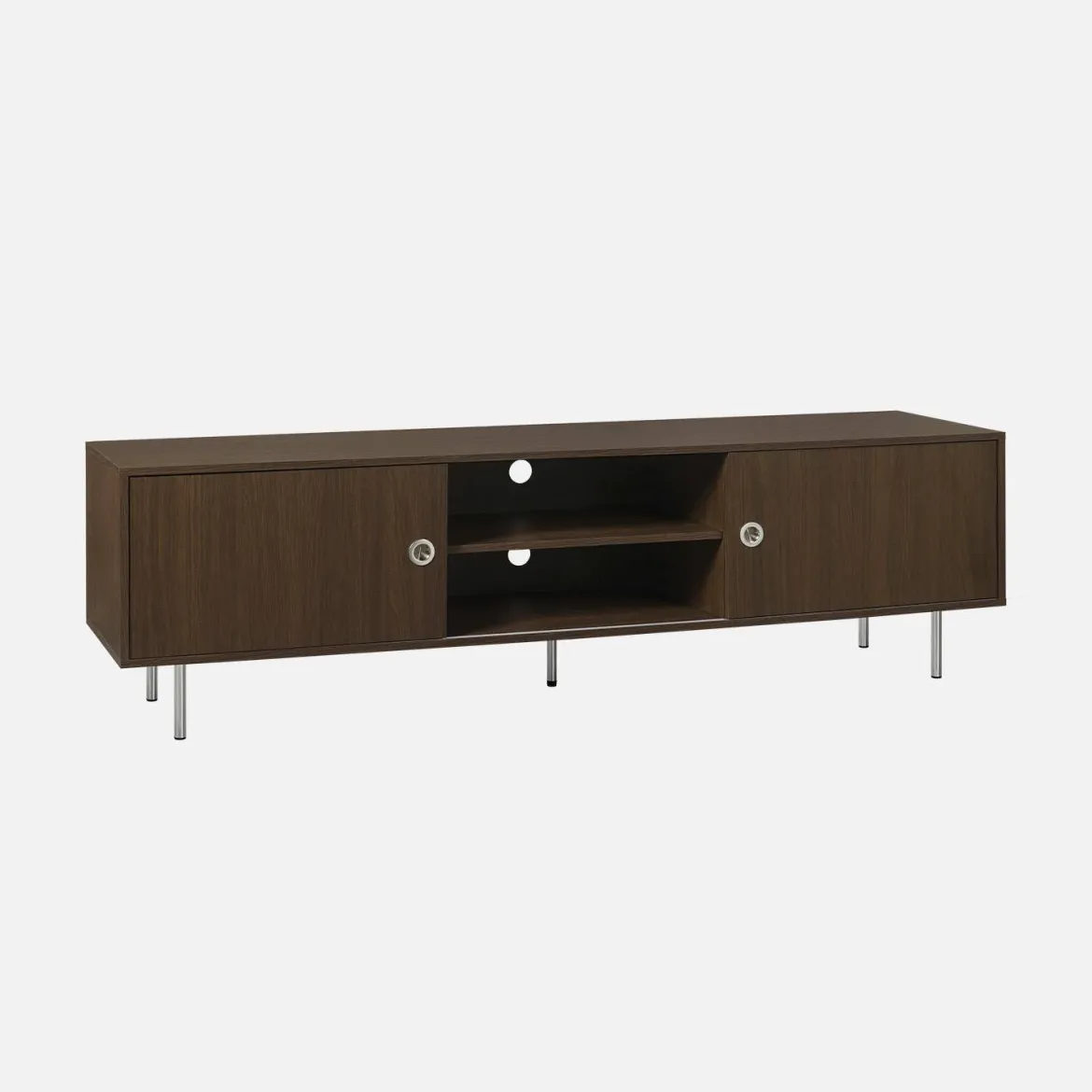 Mobile TV vintage in legno e acciaio inossidabile 2 ante, 180cm
