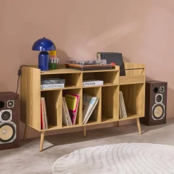 Mobile vinile XL vintage decorativo in legno, 130cm