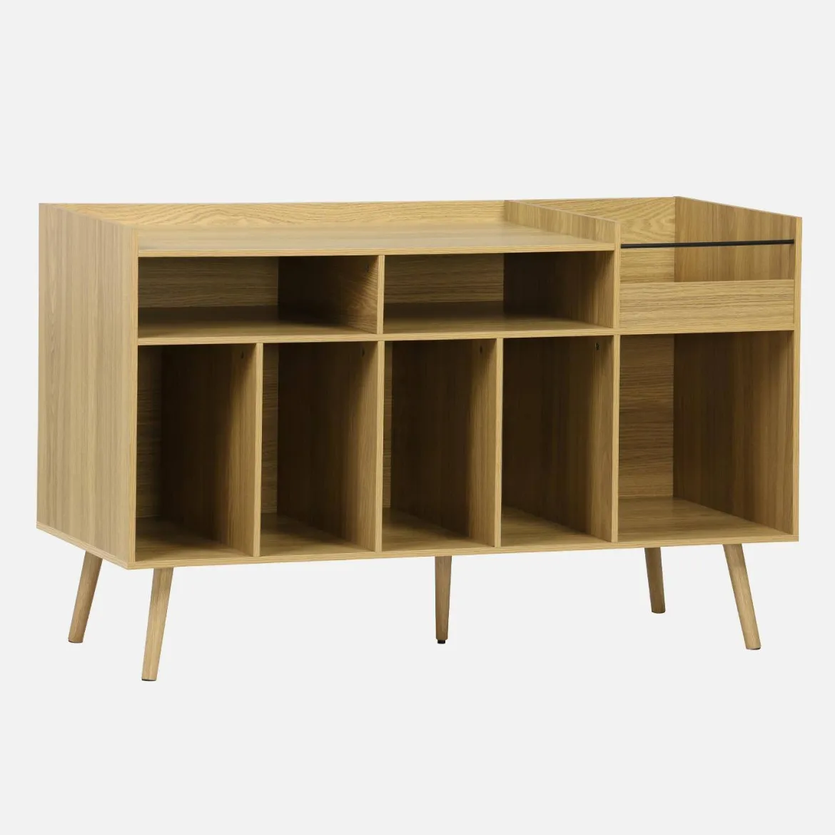 Mobile vinile XL vintage decorativo in legno, 130cm