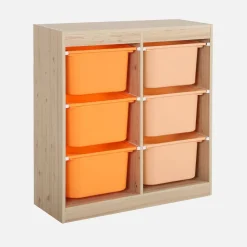Mobile contenitore per bambini con 6 scatole colorate