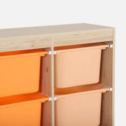 Mobile contenitore per bambini con 6 scatole colorate