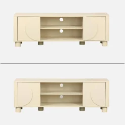 Mobile TV esotico effetto legno di mango 2 ante reversibili, 155cm