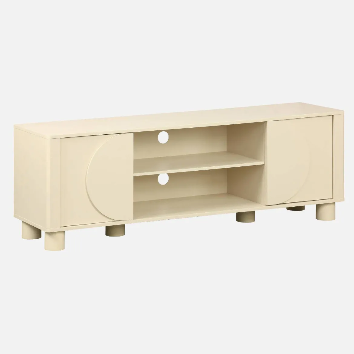 Mobile TV esotico effetto legno di mango 2 ante reversibili, 155cm