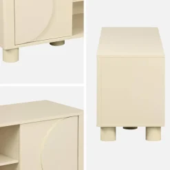 Mobile TV esotico effetto legno di mango 2 ante reversibili, 155cm