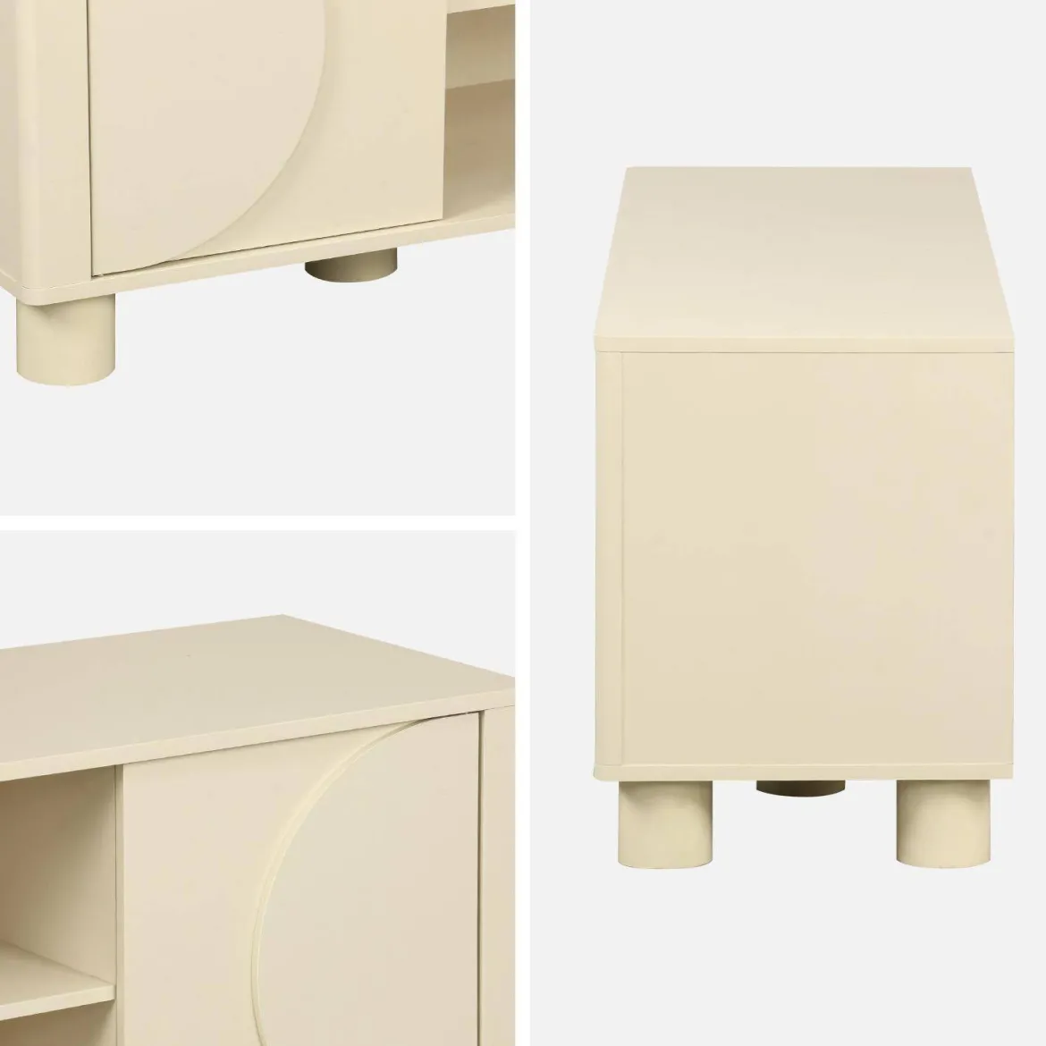 Mobile TV esotico effetto legno di mango 2 ante reversibili, 155cm