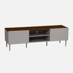 Mobile TV in metallo e decorazione in legno 2 ante, 140cm