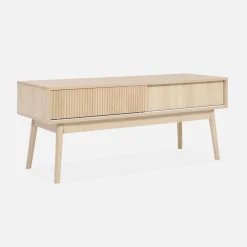 Mobile TV scandinavo a 2 ante effetto legno, 115cm