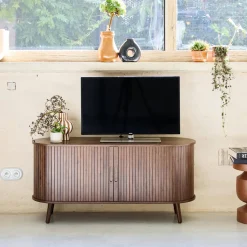 Mobile TV scandinavo con 2 ante scorrevoli, 120cm