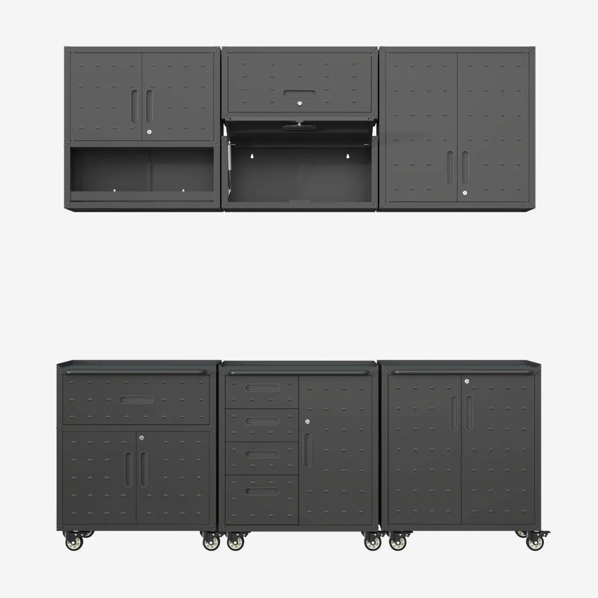 Mobili contenitore per garage 6 moduli acciaio