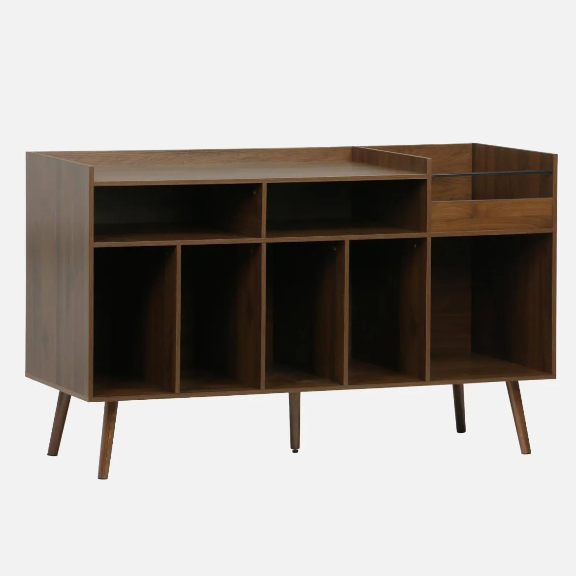Mobili per vinili XL vintage effetto legno scuro, 130cm