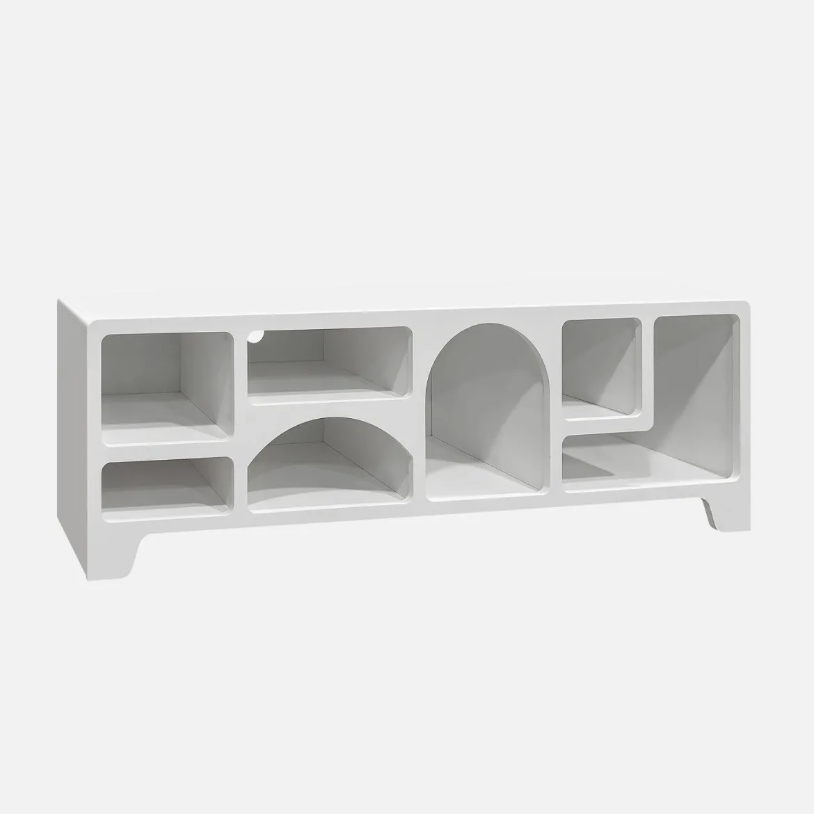 Mobilie TV organico effetto legno bianco, 160cm