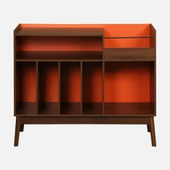 Mobili vintage per vinili effetto legno bicolore