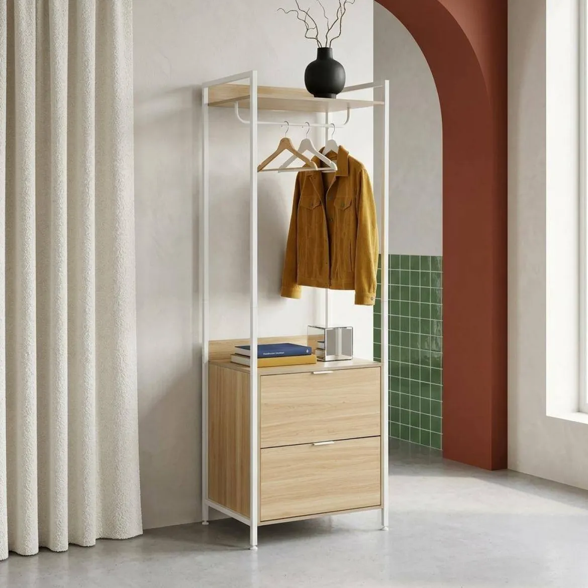 Modulo armadio con 1 armadio, 2 cassetti e 1 ripiano