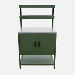 Modulo cucina da esterno in acciaio con 2 ripiani sospesi e 2 ante, 80cm