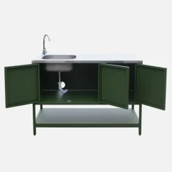Modulo cucina da esterno in acciaio con lavandino, 120cm