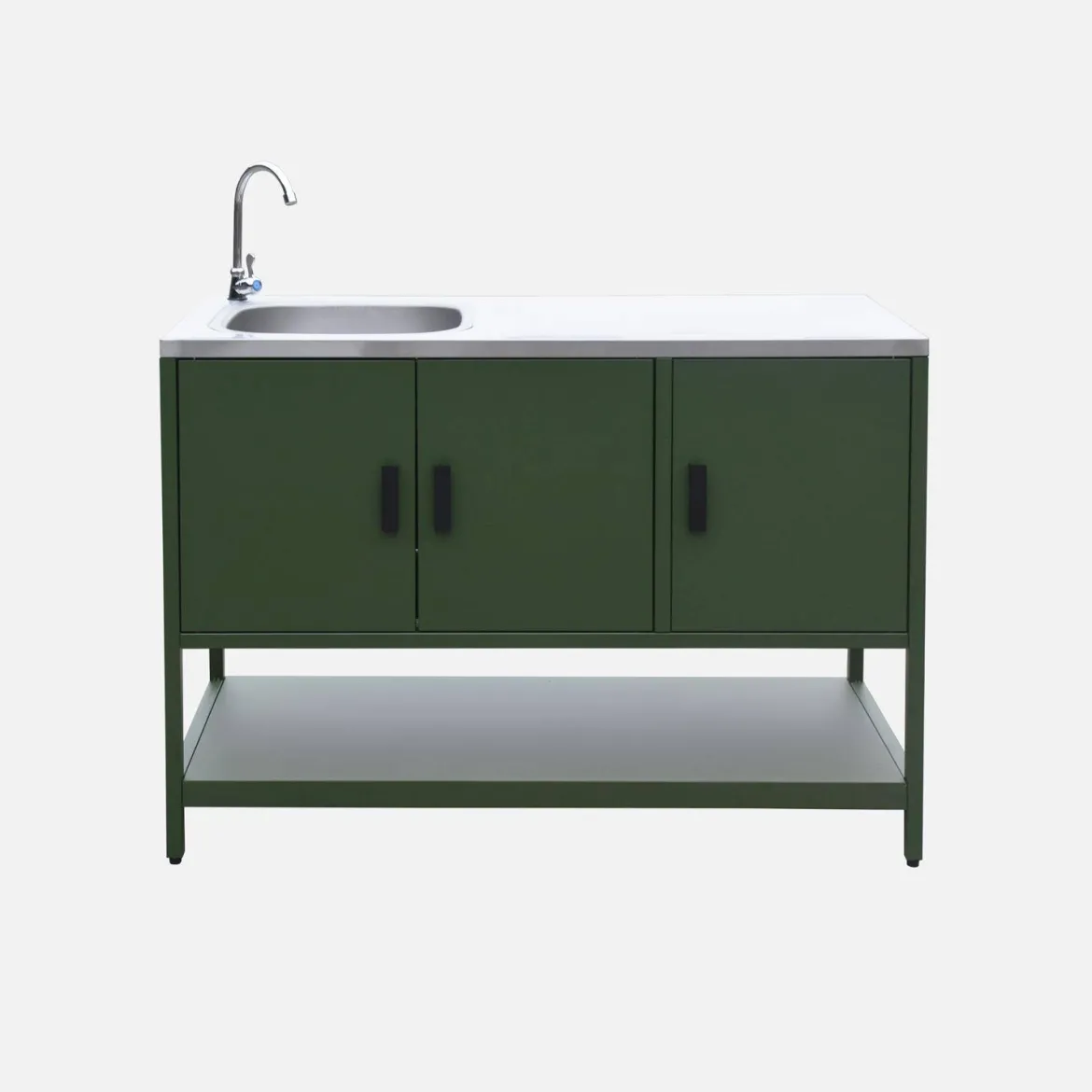 Modulo cucina da esterno in acciaio con lavandino, 120cm