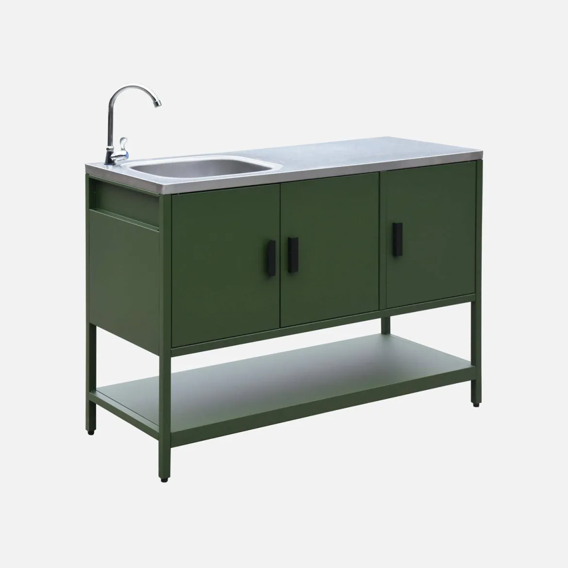 Modulo cucina da esterno in acciaio con lavandino, 120cm