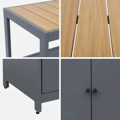 Modulo cucina da esterno in alluminio e polywood a 2 ante