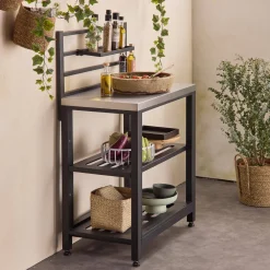 Modulo cucina da esterno in acciaio 2 ripiani, 80cm