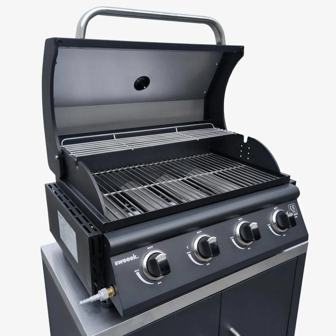 Modulo cucina da esterno con barbecue a gas 4 bruciatori, 5 moduli