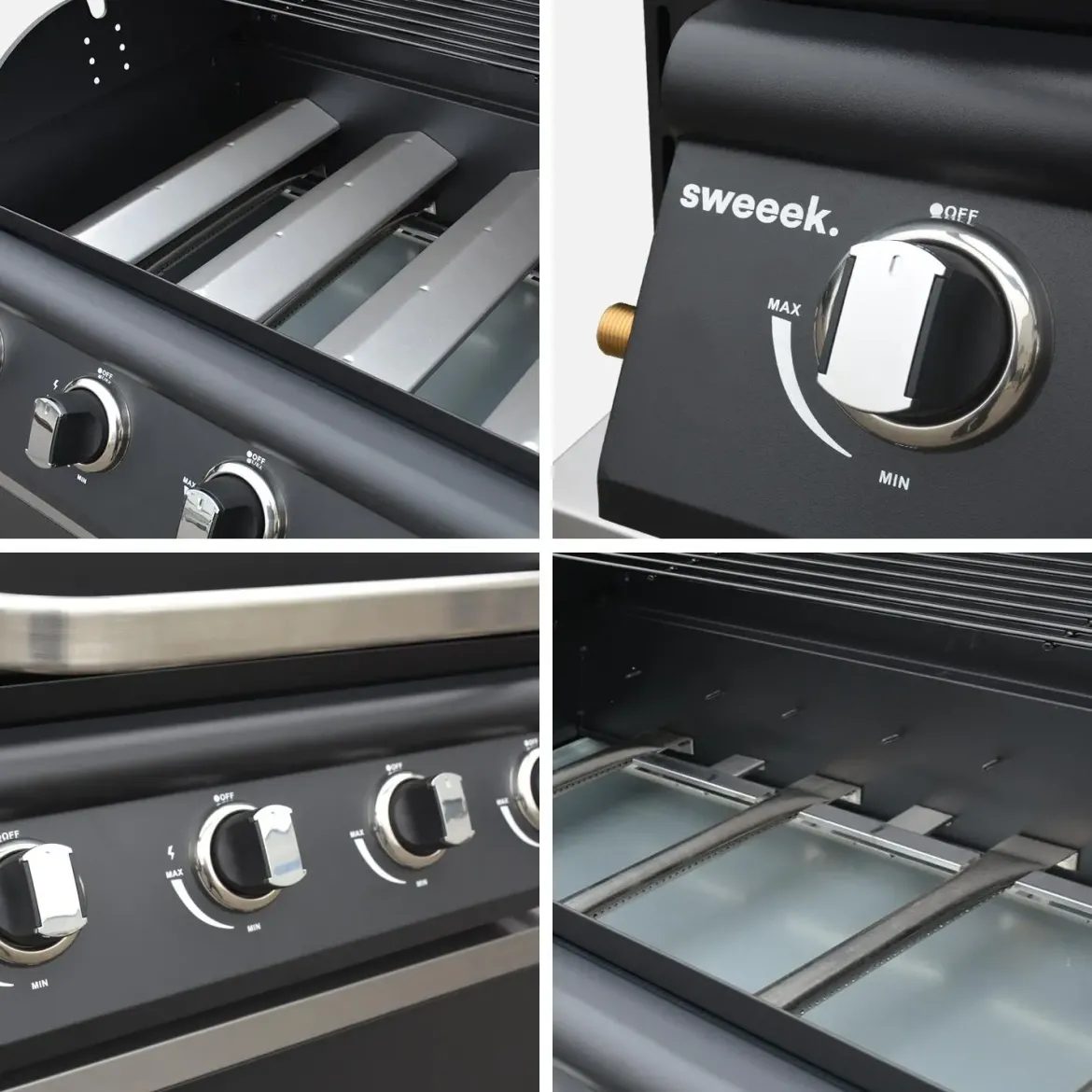 Modulo cucina da esterno con barbecue a gas 4 bruciatori, 5 moduli