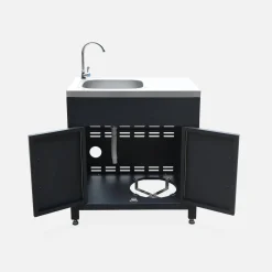 Modulo cucina da esterno in acciaio con lavello, 80cm
