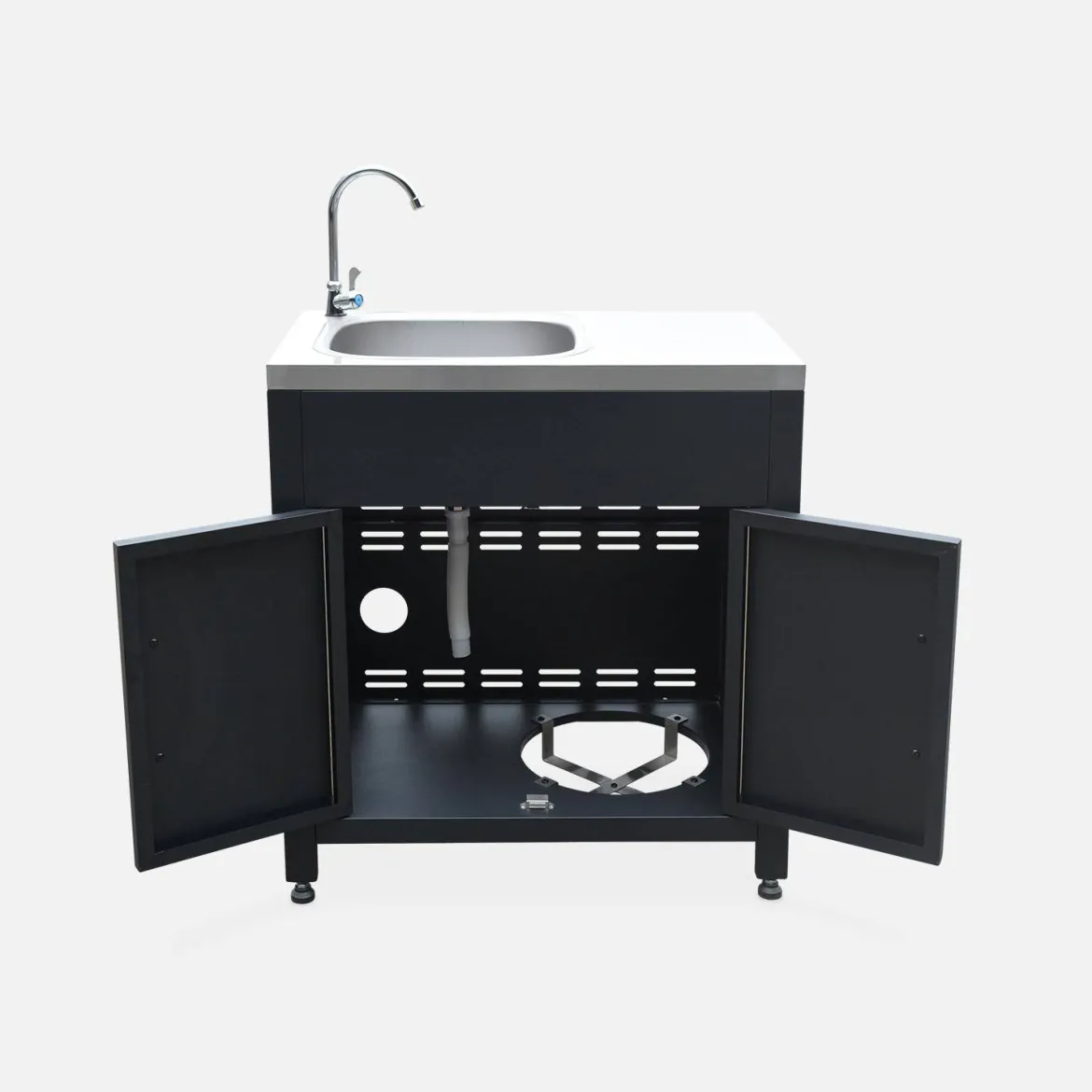 Modulo cucina da esterno in acciaio con lavello, 80cm