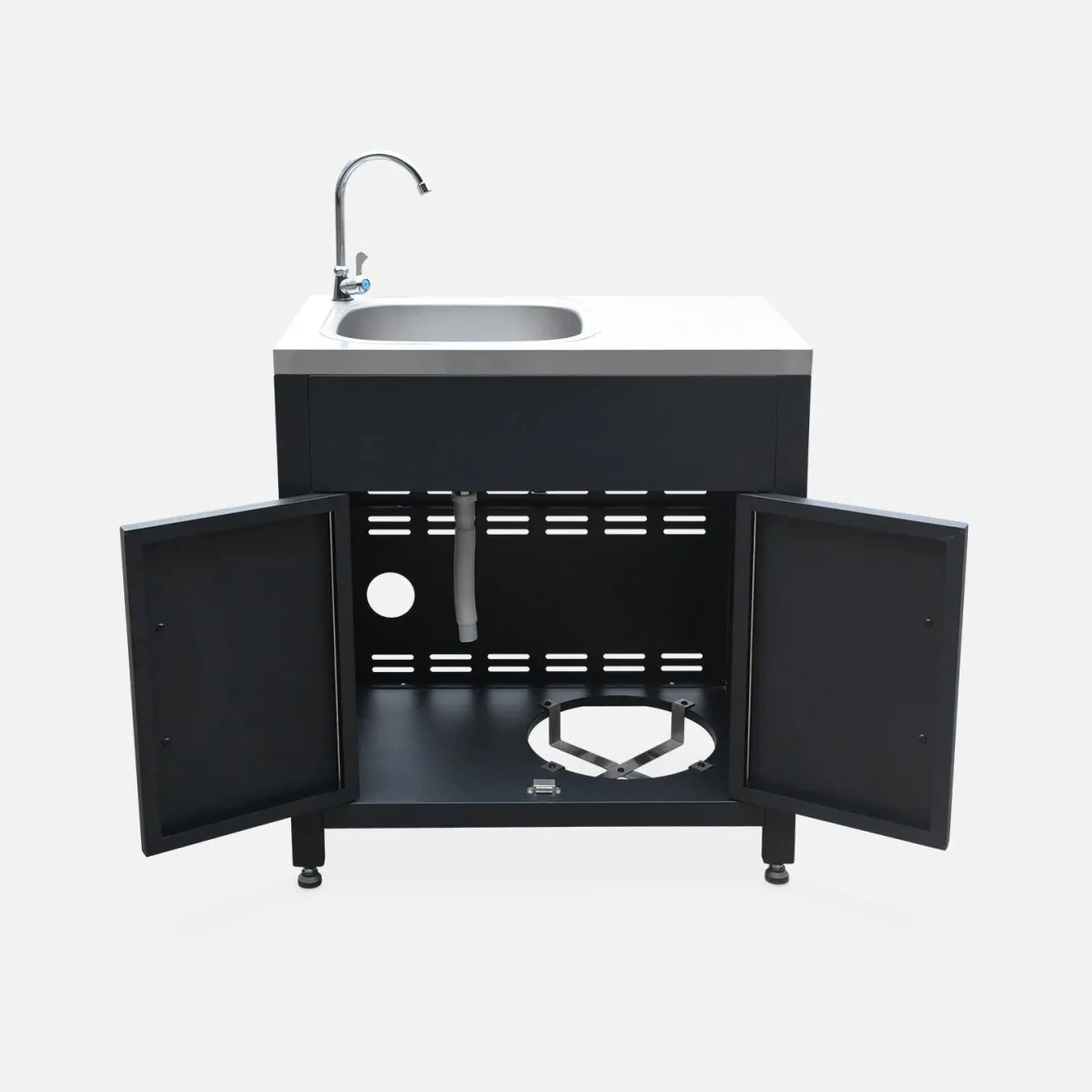 Modulo cucina da esterno in acciaio, 4 moduli