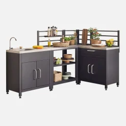 Modulo cucina da esterno in acciaio, 4 moduli