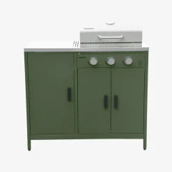 Modulo cucina da esterno con barbecue a gas a 3 bruciatori, 5 moduli