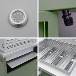 Modulo cucina da esterno in metallo con barbecue a gas a 3 bruciatori
