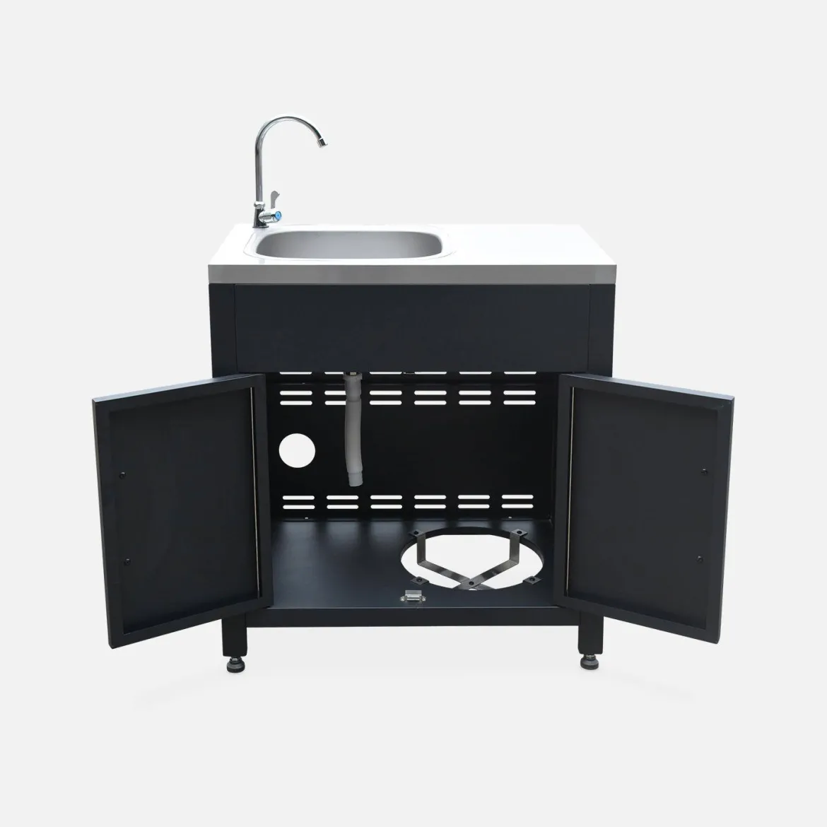 Modulo cucina da esterno in acciaio inox, 6 moduli