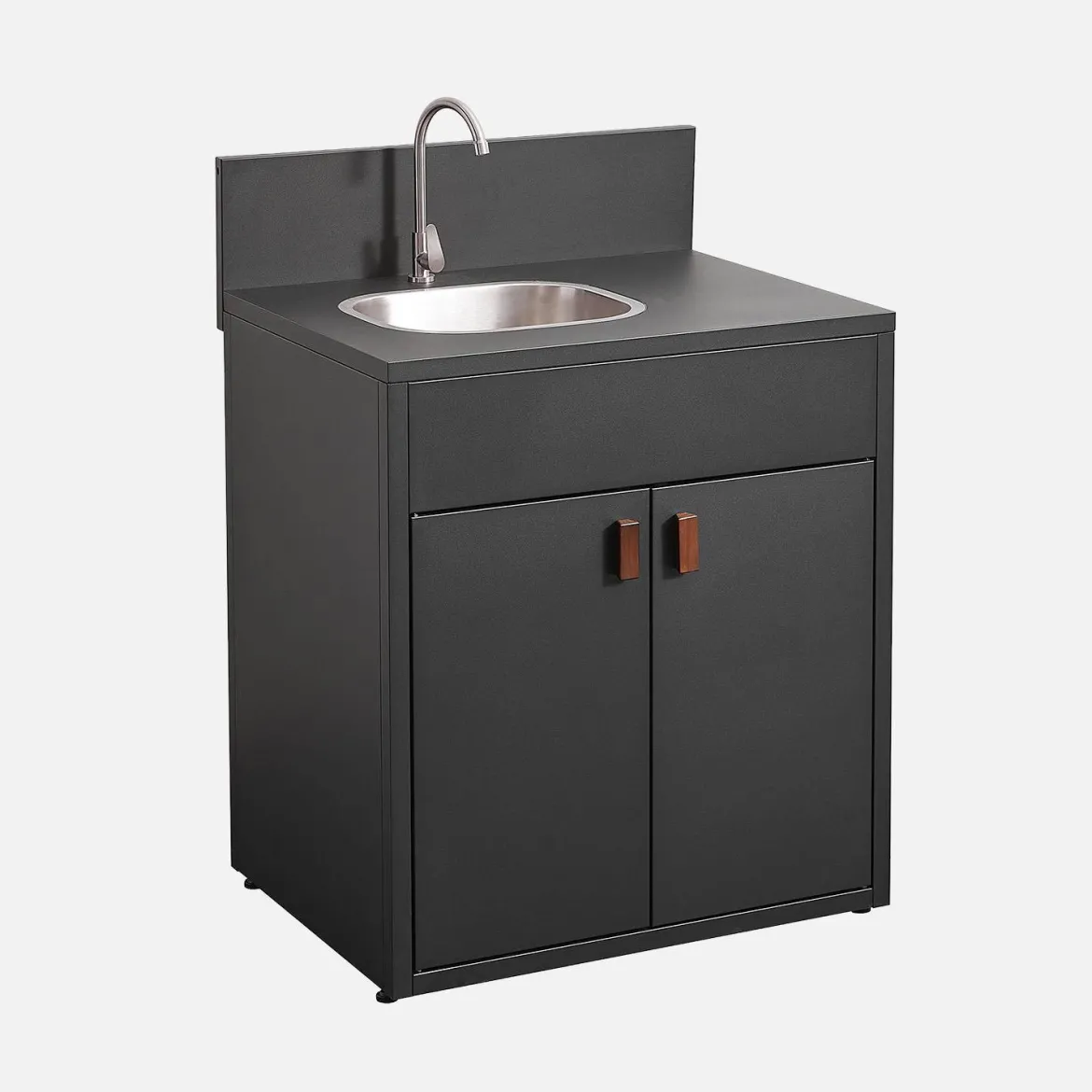 Modulo cucina da esterno in acciaio con lavello e 2 ante, 80cm