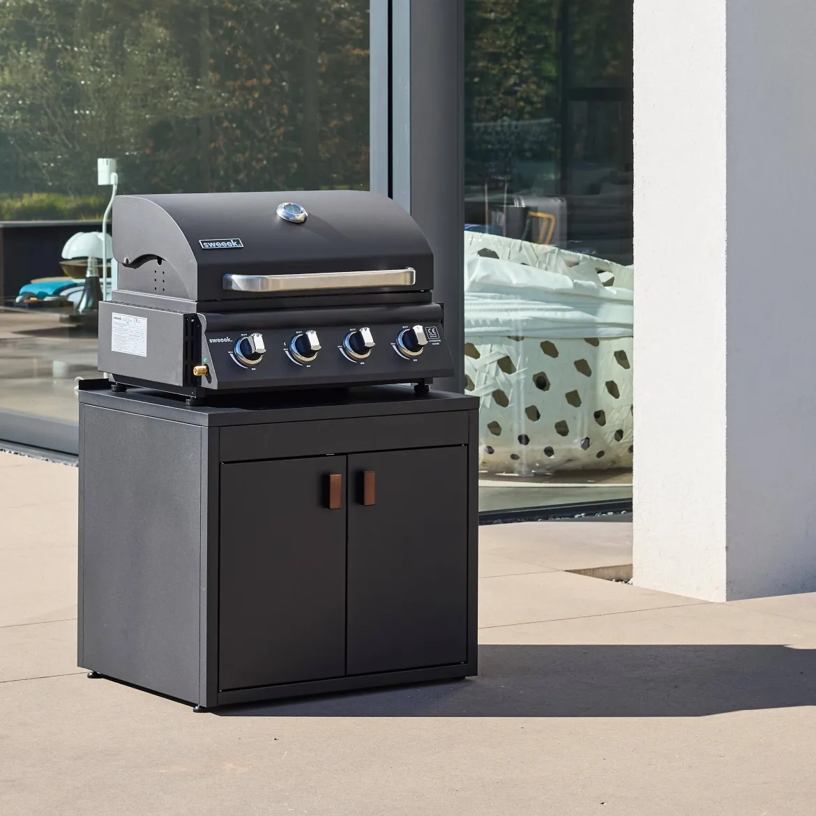 Modulo cucina da esterno in acciaio con 2 ante, 75,5cm