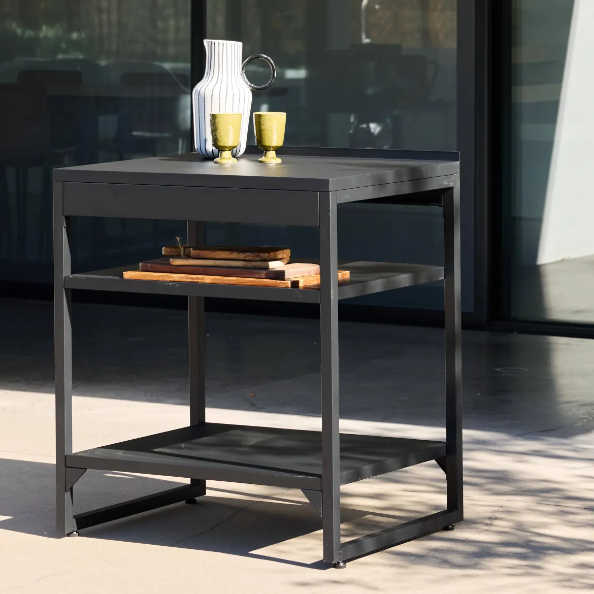Modulo cucina da esterno in acciaio 2 ripiani, 80cm