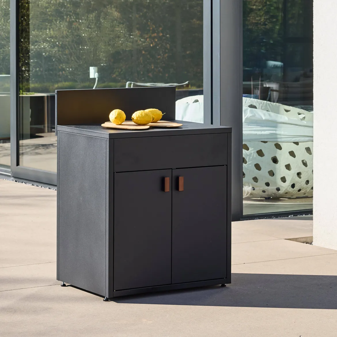 Modulo cucina da esterno in acciaio con 2 ante, 80cm