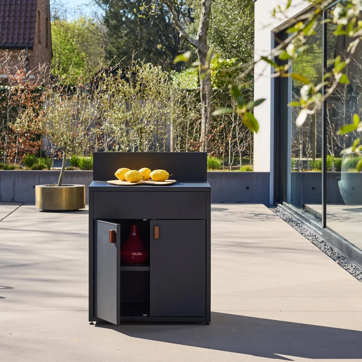 Modulo cucina da esterno in acciaio con 2 ante, 80cm