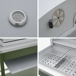 Modulo cucina da esterno con barbecue a carbonella e lavandino, 2 moduli