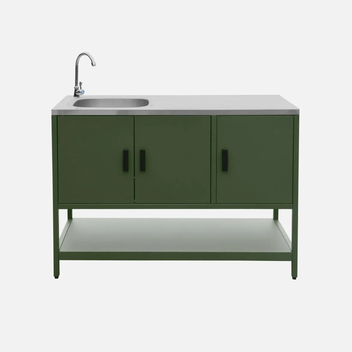 Modulo cucina da esterno con barbecue a carbonella e lavandino, 2 moduli