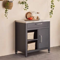Modulo cucina da esterno in acciaio con 1 cassetto e 1 anta, 80cm