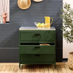 Modulo cucina da esterno in acciaio con 3 cassetti, 80cm