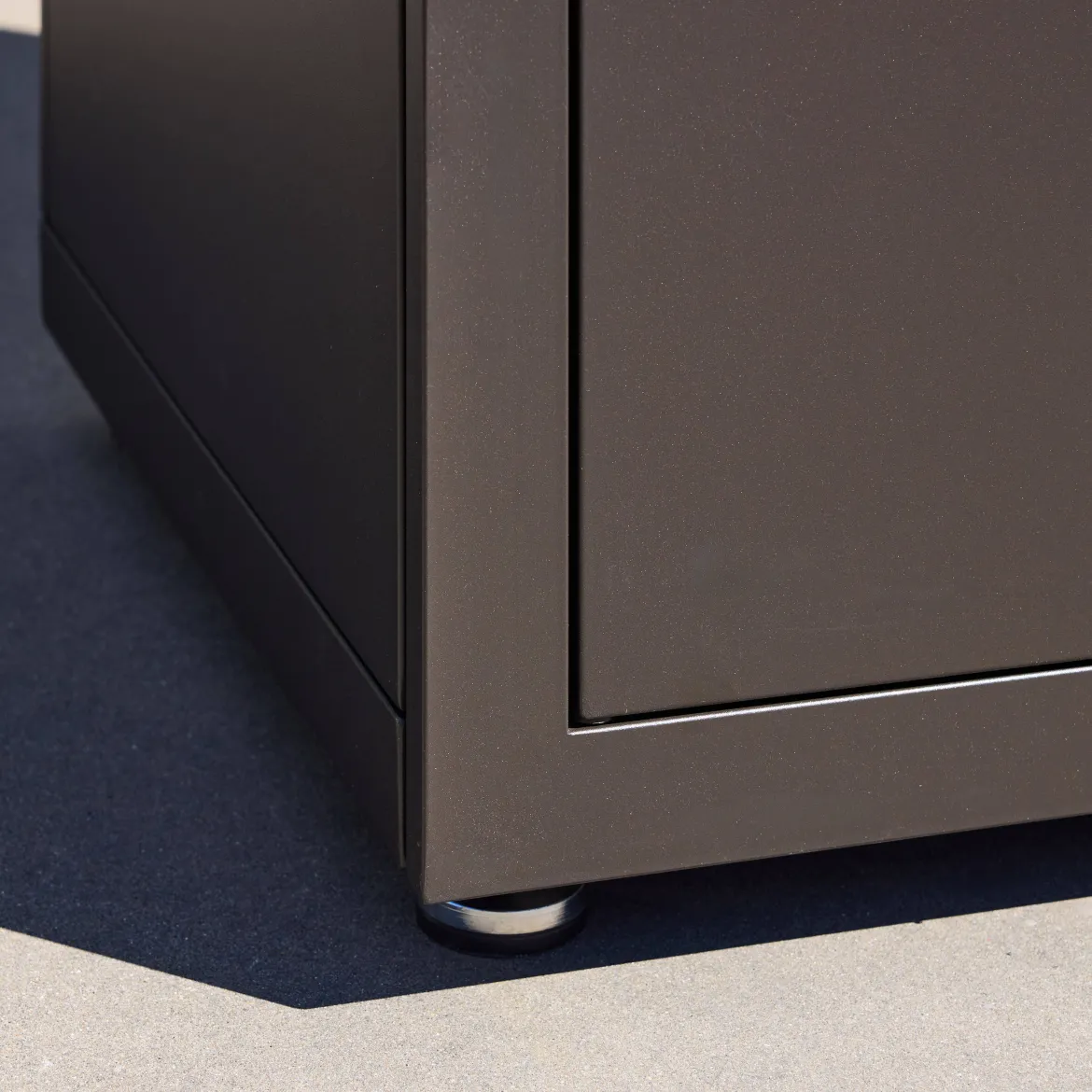Modulo cucina da esterno in acciaio con dettagli in legno a 2 ante e 1 gancio, 80cm